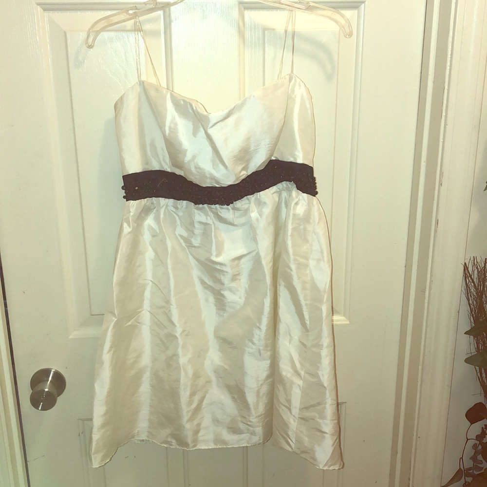 Silk dress with beaded waist